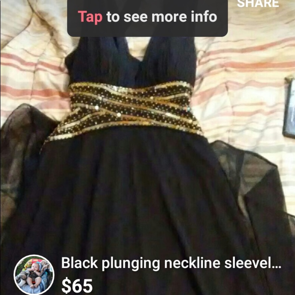 Betsy & Adam black with gold sequins